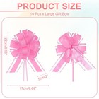 Large Gift Bow 8x6 Inch  10 Pack  Pull Bows For Gift Wrapping  Pink