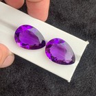 52 20 Carats Natural High Quality Pink Purple Amethyst Pair Pear Cut From Brazil