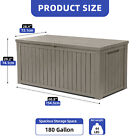 180 Gallon Outdoor Storage Box Cushion Patio Deck Bench Divider Resin Organizer