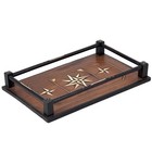 Antique 1900s Sailor Whaler Compass Star Wood Inlay Serving Tray Folk Art