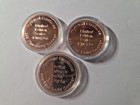  3  - 1 Troy Oz   999 Fine Copper Rounds   Mythical Creatures 
