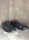 Rare Vintage Longwing Wingtip V Cleat Hanan Shoes Black Pebbled Leather 10