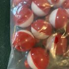 12 Fishing Bobbers 1 Inch 1  Round Floats Red White Snap On Bobber Float 202-r w