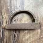 Early Antique Primitive Wrought Iron Barrel Padlock Lock W  No Key