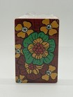 Vintage Nos Sealed Trump Deck Of Playing Cards W big Retro Flowers Green Yellow