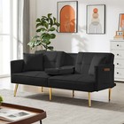Modern Velvet Sofa Bed Loveseat Couch Sleeper Sofa Convertible For Living Room