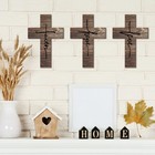 3 Pieces Faith Love Hope Cross Sign Wood Wall Hanging Rustic Cross Decor Vint   
