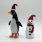 New   Winter Collection   Murano Glass Handcrafted Snowman   Pinguin Figurine