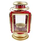 Vintage Carriage Hurricane Lamp Lantern Votive Candle Red Brass Hong Kong 7 