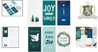 Festive Christmas Card Assortment - 36 Money   Gift Card Holders In Blue   Green