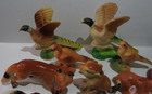 Vintage Mini World Miniature Plastic Pheasants Bird Fox Rabbit Squirl Figures