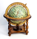 Vintage Old World Zodiac Astrology Wooden Desktop Globe W  Stand  made In Italy