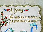  Vintage Chalkware Baby Nursery Wall Decor Hand Painted Mid Century Baby Shower 