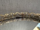 Vintage Filigree Gold Oval Vanity Tray Mirror 12  X 9  Inch Antique