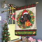 Dachshund  Dog Merry Christmas Flag  Love Dog Christmas Wreath Dog Xmas Flag