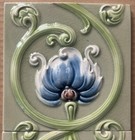 2 Unknown European - Art Nouveau Majolica Tile C1900