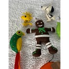 Vtg Felt Christmas Ornaments 11 Pc Lot Snoopy Gingerbread Man Owl Wreath