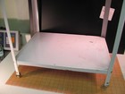 Vintage Mcm Metal Kitchen Utility Bar Rolling Cart- 3 Tier White