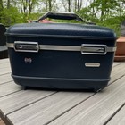 Vintage American Tourister Blue Train Travel Makeup Case 1960 s