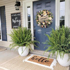 Spring Summer Wreath For Front Door farmhouse White Floral Porch Decoration fron