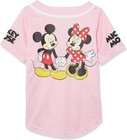 Disney Mickey   Minnie Girls Jersey Shirt     Pink Mesh Button Down Size 6