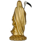 Holy Death Grim Reaper Skull 12  W coin Base Gold yellow Dress Santa Muerte