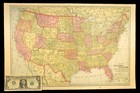 Antique United States Map Large Original Indian Territory Vintage Ca 1904