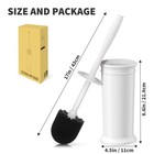 Toilet Bowl Brush Set With Covered Holder Long Handle White Bathroom Cleaner