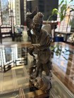 Vintage Chinese Carved Wooden Statue Of Fish Man