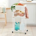Wire Wood Basket Cart - White - Brightroom