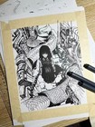 Hand Drawn  not A Print  Chainsaw Man Asa Mitaka Framed Pen And Ink Art Drawing
