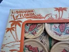 Vintag 1950 s Souvenir Of Florida Wooden Drink Coasters   Tray With Original Box