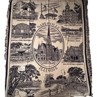 Vintage Naperville Illinois Afghan Throw Woven Blanket  Church River Walk