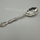 International Silverplate Scalloped Sugar Spoon Floral Handle Silver Plate