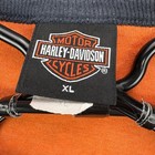 Harley Davidson Eagle Graphic Baseball T Shirt Men s Xl Orange Gray Long Sleeve
