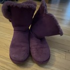 Well Worn Ugg Australia Women   s Purple Suede Shearling Mid-calf Boots