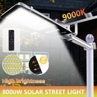 8000w Super Bright Commercial Solar Street Light Outdoor Patio Dusk To Dawn Lamp