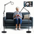 3-in-1 Hands Free Magnifying Glass With Light And 10x Magnifying Floor Lamp