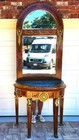 French Empire Style Console Marble Entry Table   Mirror