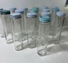 Alka-seltzer Vintage Clear Glass Medicine Bottles With Metal Screw Caps