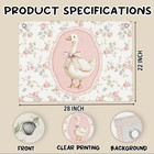 Vintage Goose Linen Banner Cottage Core Baby Girl Nursery Decor 20x30 Inch