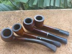 Lot Of Four Small Vintage Briar  Tobacco Pipes Grabow Kings Cross Yours Truly