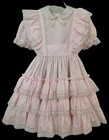 Vtg Lilo Girls Full Circle Tiered Layered Party Pageant Dress Pink White Lace 6