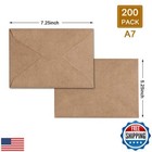 200 Pack Envelopes For Invitation- Brown Kraft Invitation Envelopes Used For 