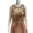 Elizabeth K Gls Prom Sheer Dress Rose Gold Sequin Evening Dress Size Xl