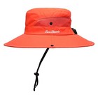 Womens Summer Sun Hat Beach Hat Wide Brim Outdoor Uv Protection 6-7 Pure Orange