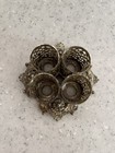 Vtg Filigree Lipstick 4 Tube Holder Mcm Hollywood Regency Vanity Gold Tone