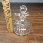 Cut Clear Glass Cruet Bottle 4 1 2  With Stopper  