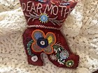 Antique Pin Cushion Beads Velvet   Fabric Shoe Boot Dear Mother 