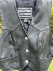 Russ   Rebels Vest Women   s Black Leather Motorcycle Biker Harley Davidson Patch